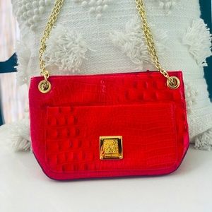Anne Klein Red Snake Print Purse